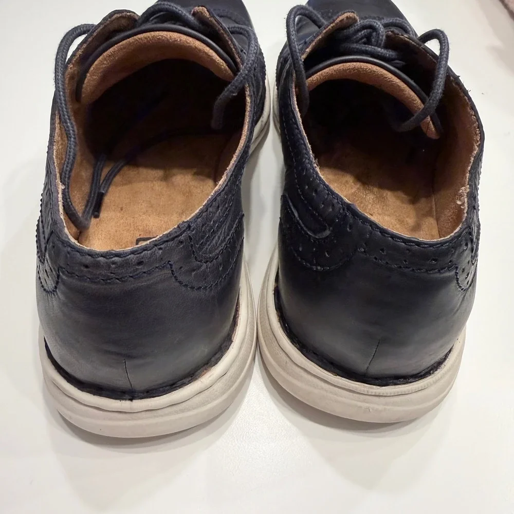Born Mens Navy Leather Wingtip Oxford Dress Sneakers BM0014034 Blue 10.5 M